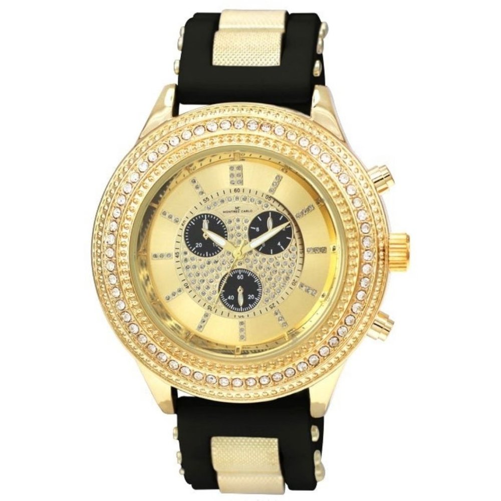 53mm Montres Carlo Hip Hop Clubbing Luxury Men's Simulate Diamond Rapper Watch